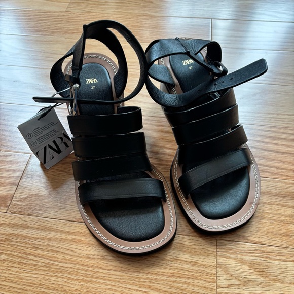 Zara Shoes - Zara Strappy Black Sandals for Women